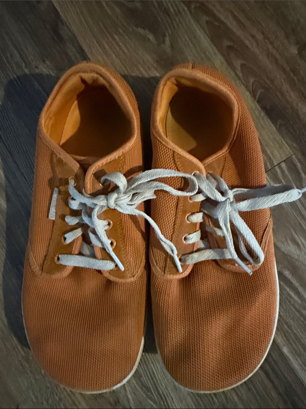 Men's Orange Lace-Up Canvas Sneakers - Lightweight Everyday Shoes